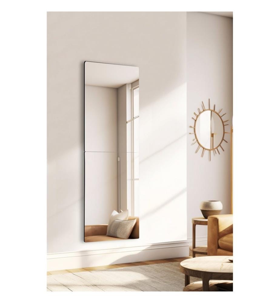 Miroir, Argent, Miroir incassable et inamovible, Miroir acrylique avec support MDF