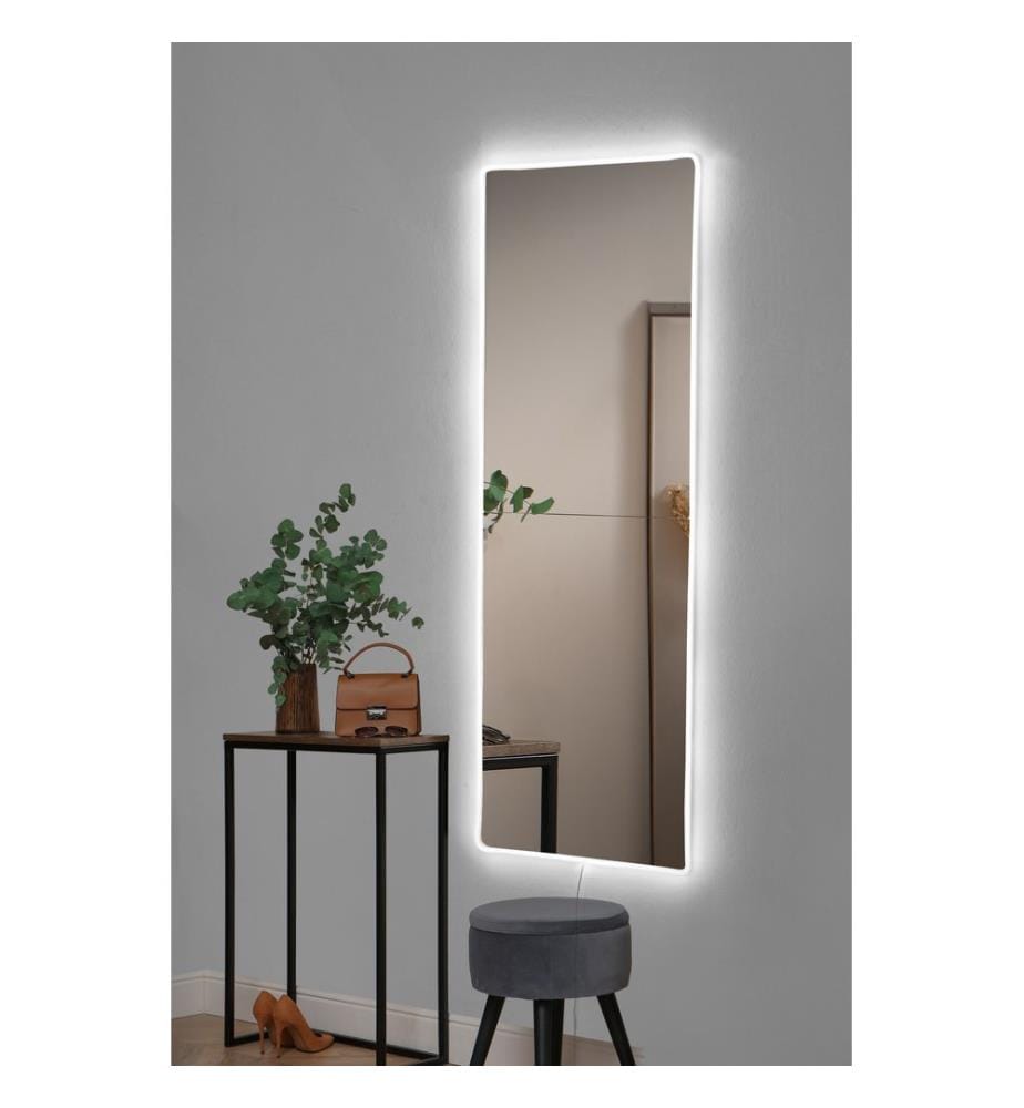 Miroir avec éclairage Led, blanc, miroir incassable résistant aux chocs, miroir acrylique avec support MDF