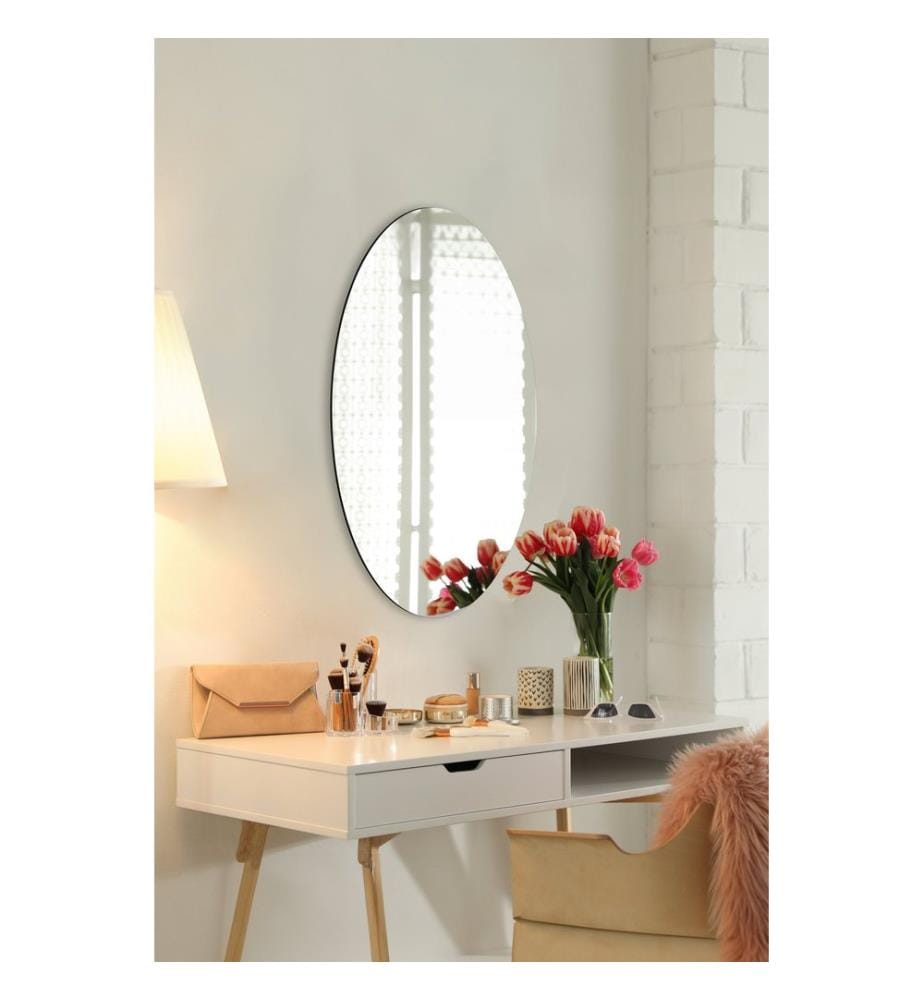 Miroir, Argent, Miroir incassable et inamovible, Miroir acrylique avec support MDF