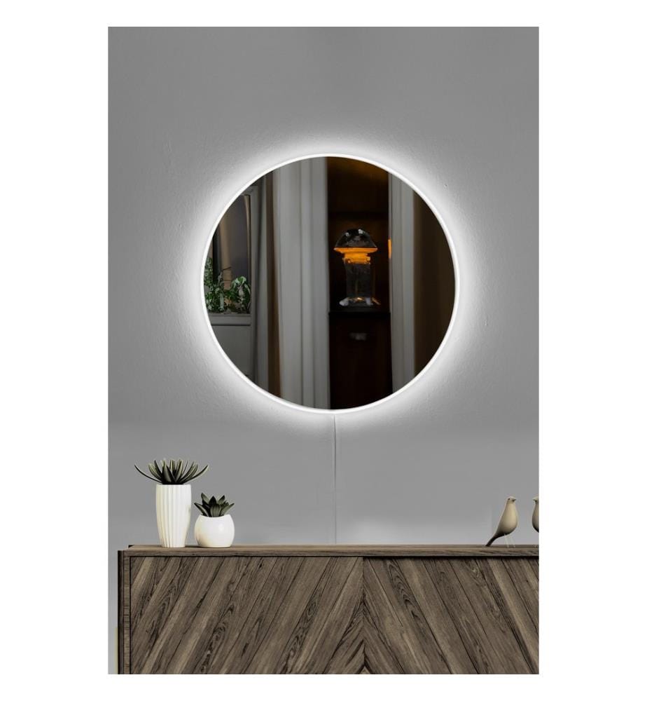 Miroir avec éclairage Led, blanc, miroir incassable résistant aux chocs, miroir acrylique avec support MDF