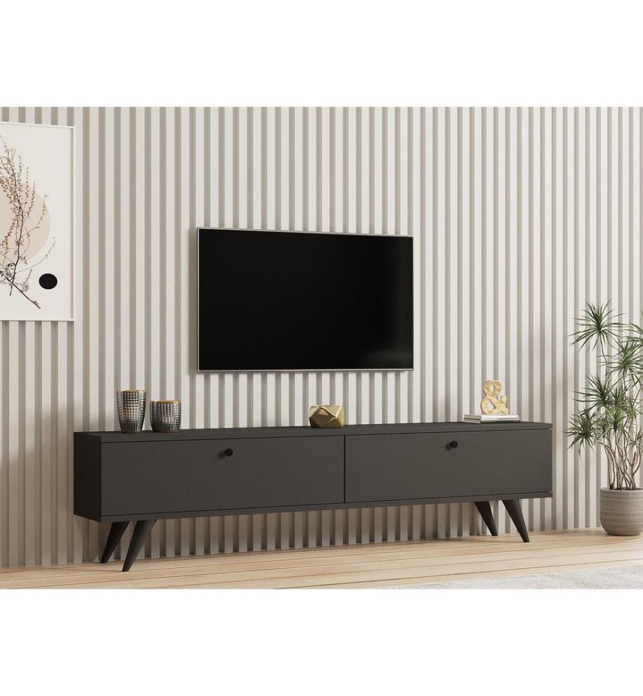 Meuble TV, Anthracite, 100% Melamine Coated Particle Board
