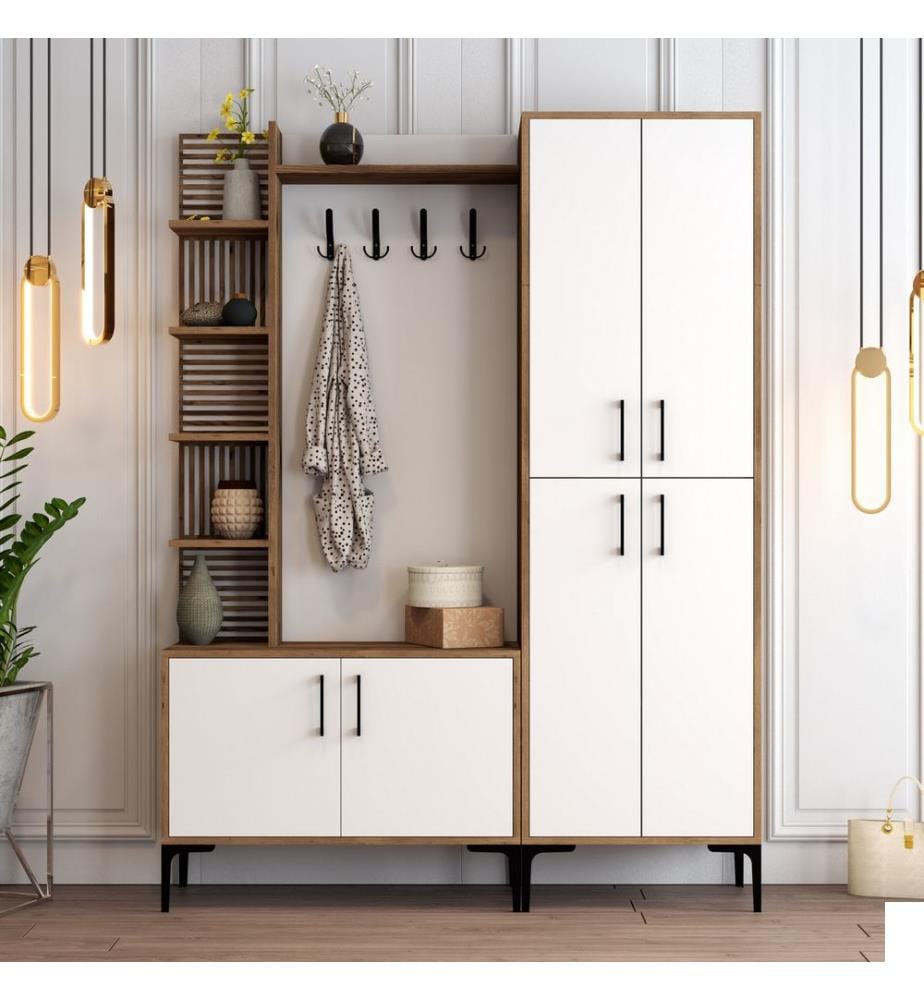 Couleur Noix, Blanc, Stand De Vesti