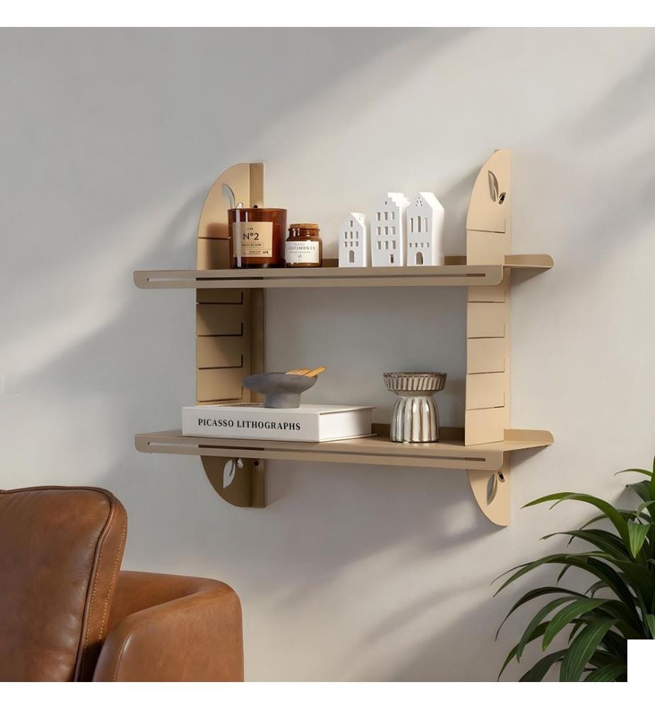 Étagère murale décorative en métal, taupe, cadre : 100 % métal