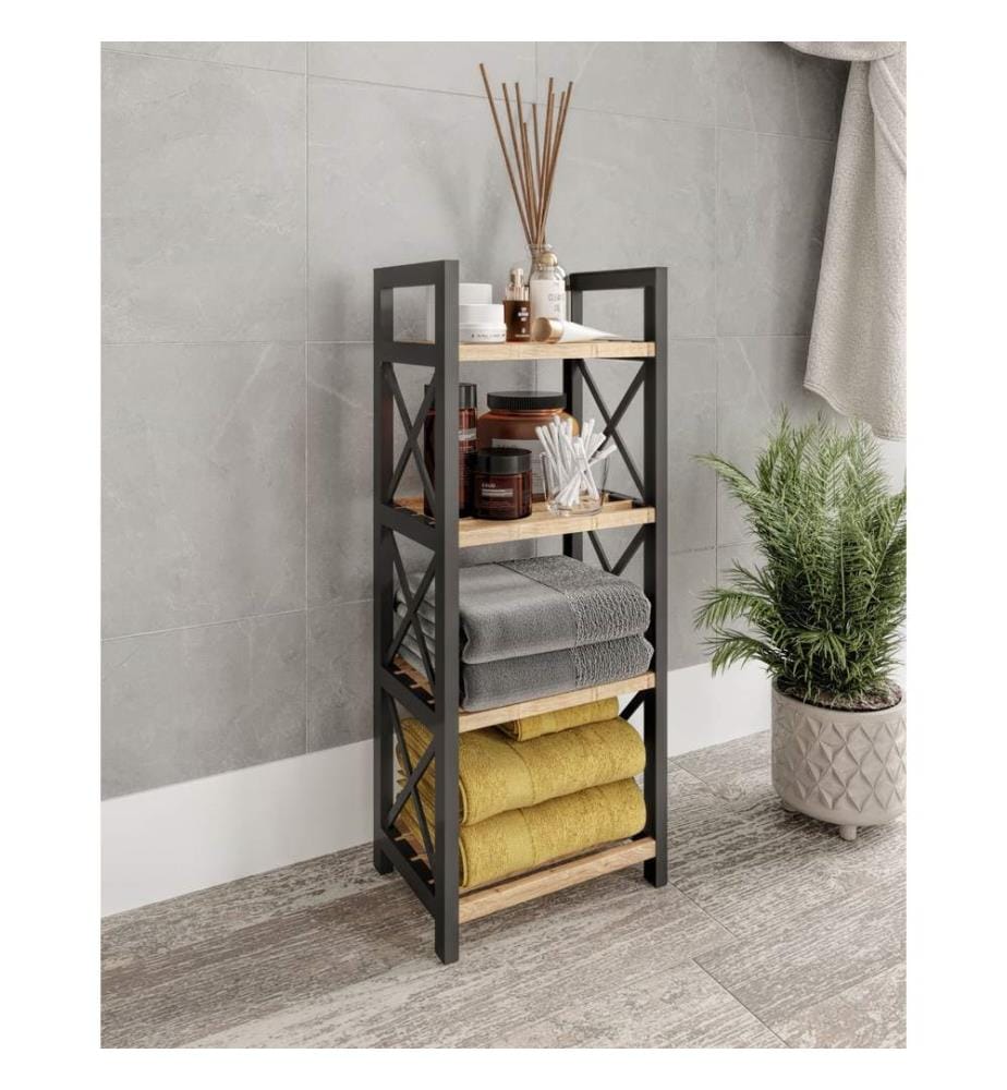 Étagère polyvalente, noir, 100 % bois synthétique
