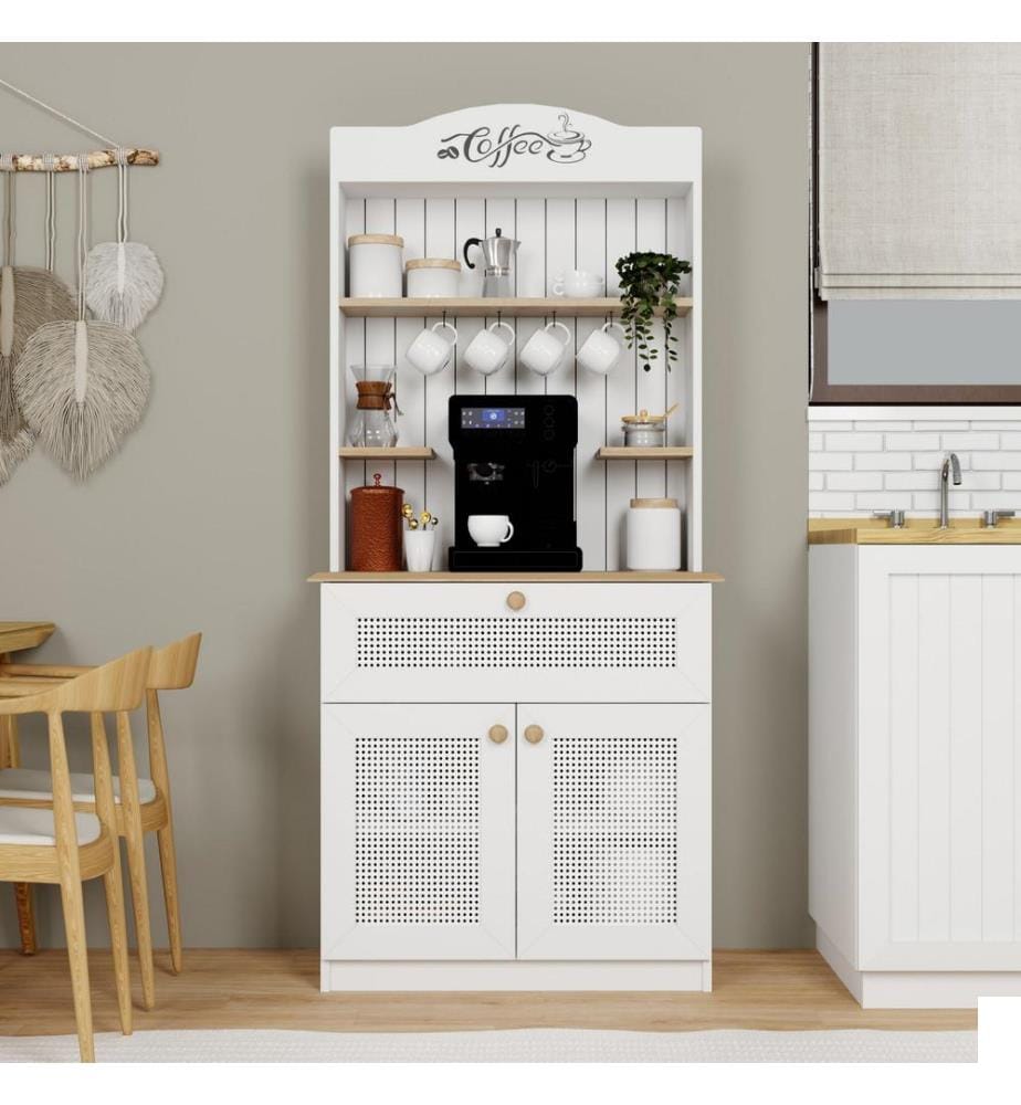 Porte-café, blanc, 100 % panneau de particules mélaminé