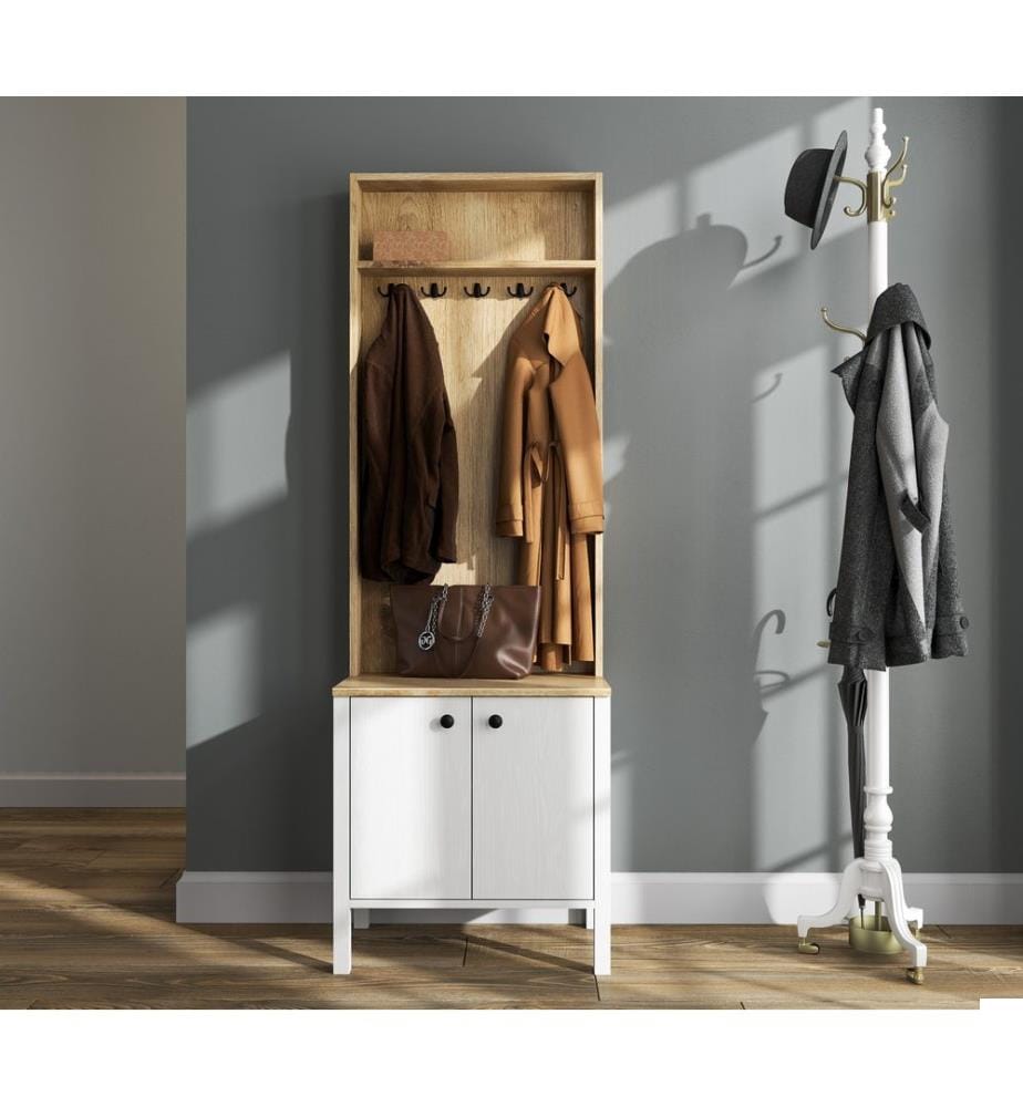Portemanteau, bois, blanc, 100 % panneau de particules mélaminé