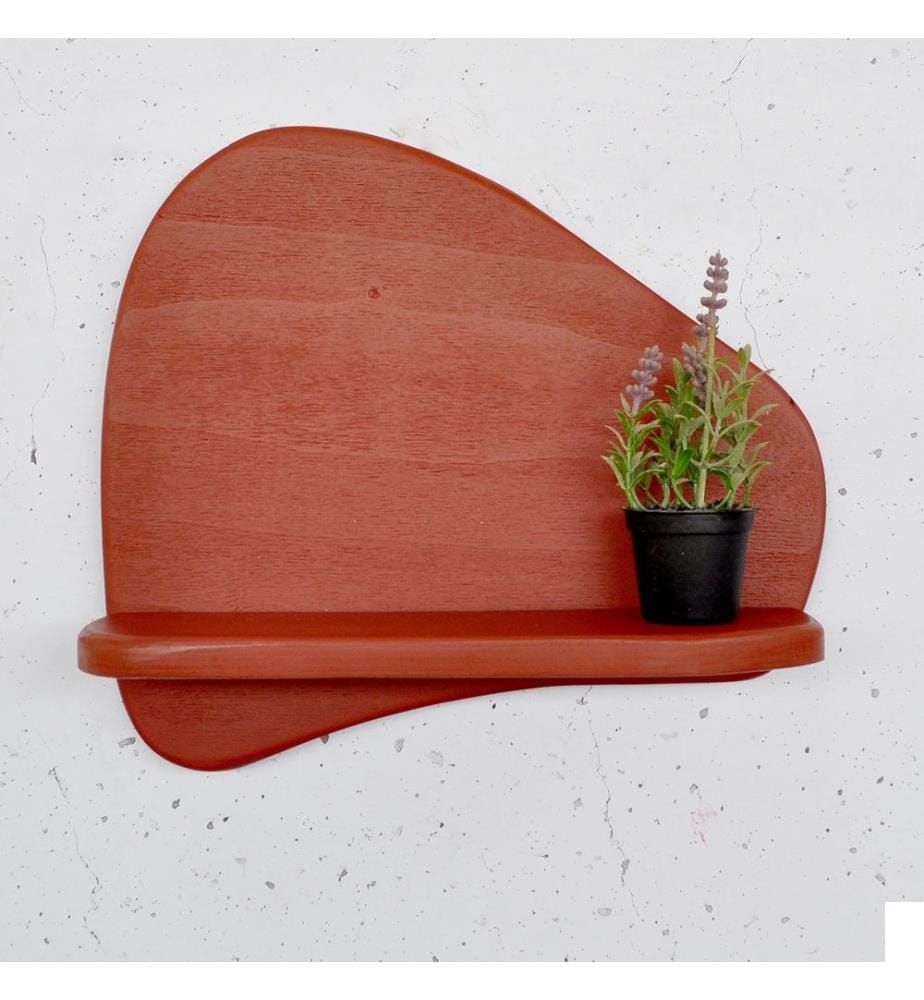 Étagère murale décorative en bois, rouge, 100 % contreplaqué