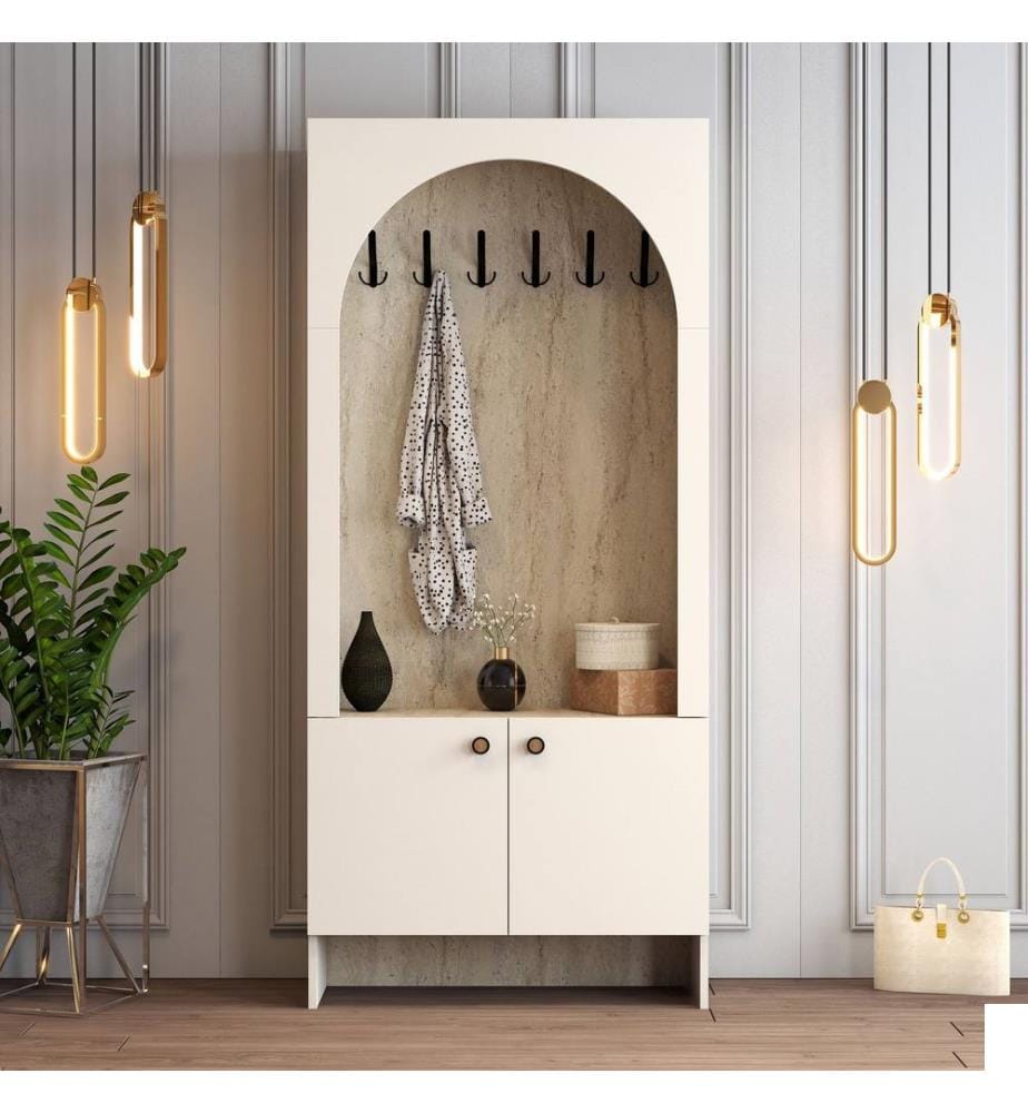 Portemanteau, crème, travertin, 100 % panneau de particules mélaminé