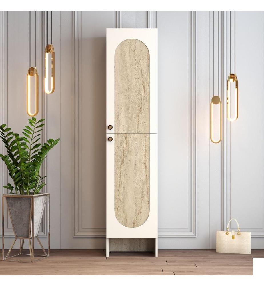 Portemanteau, crème, travertin, 100 % panneau de particules mélaminé