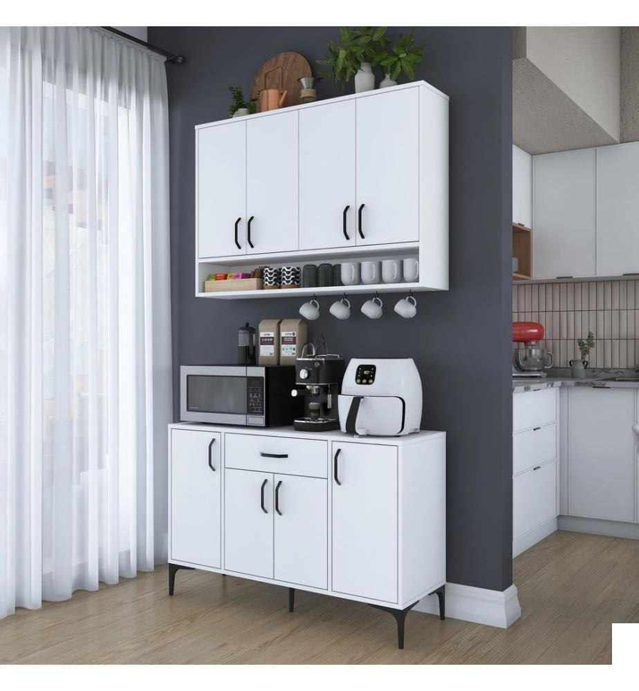 Porte-café, blanc, 100 % panneau de particules mélaminé E1 de qualité
