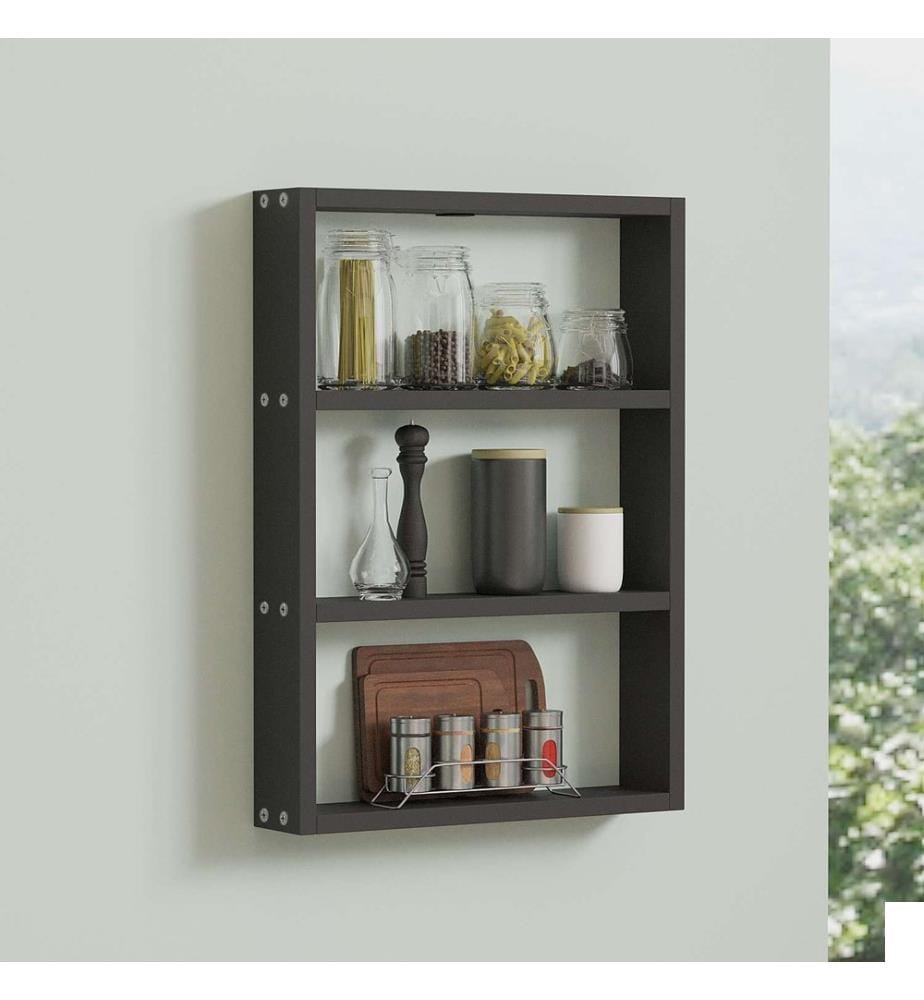 Étagère murale, anthracite, 100 % panneau de particules mélaminé
