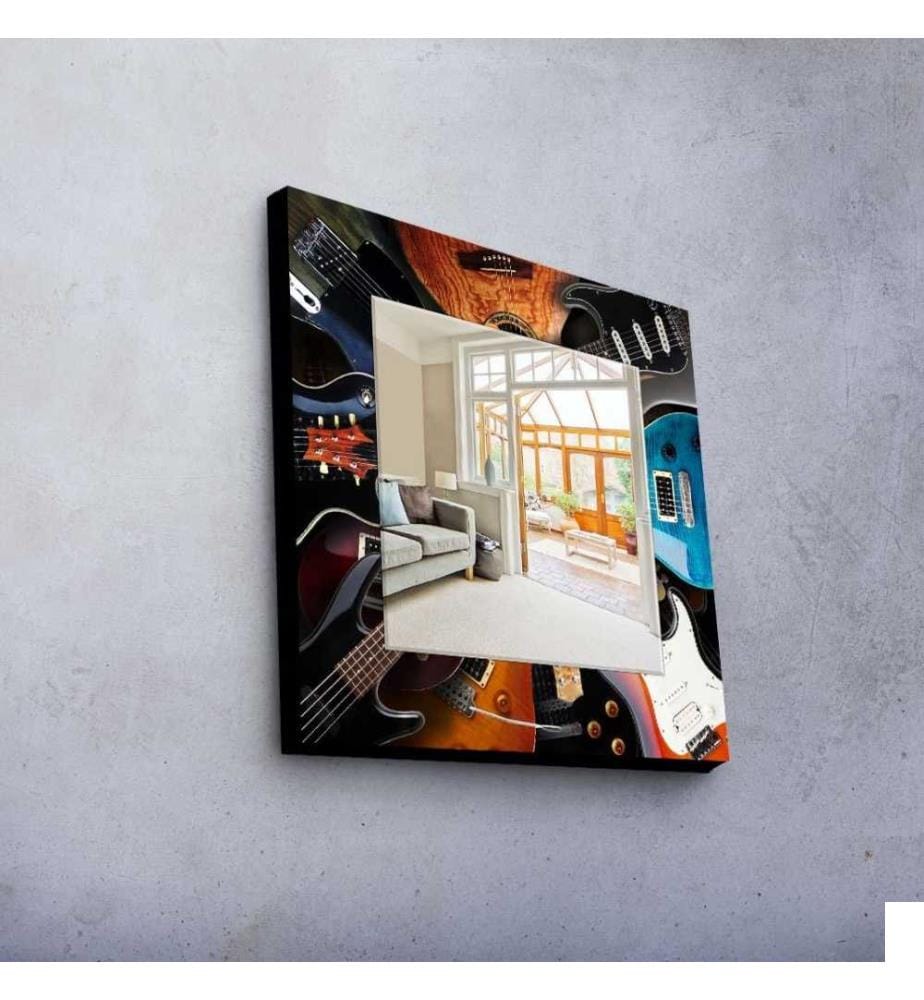 Miroir décoratif, Multicolore, Miroir, Réel, , Cadre en bois de pin