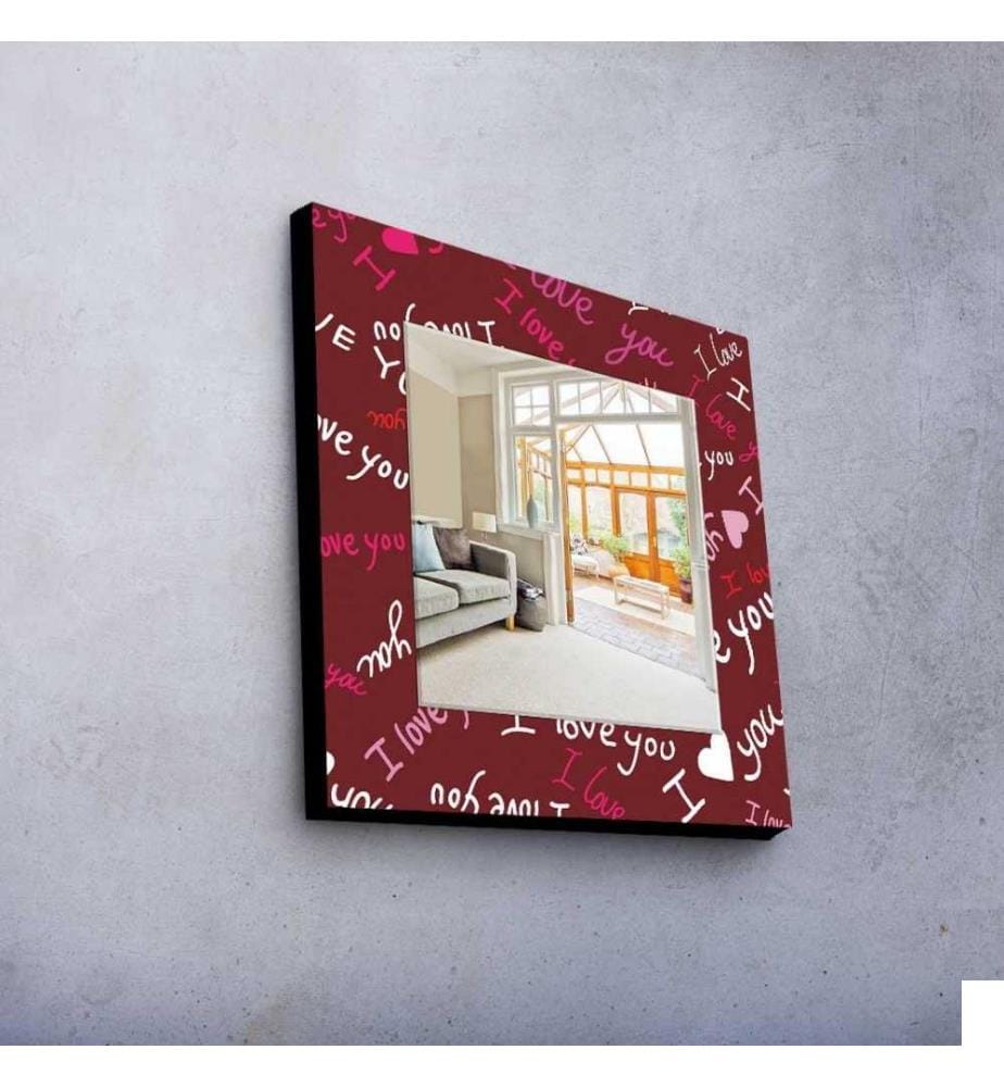 Miroir décoratif, Multicolore, Miroir, Réel, , Cadre en bois de pin