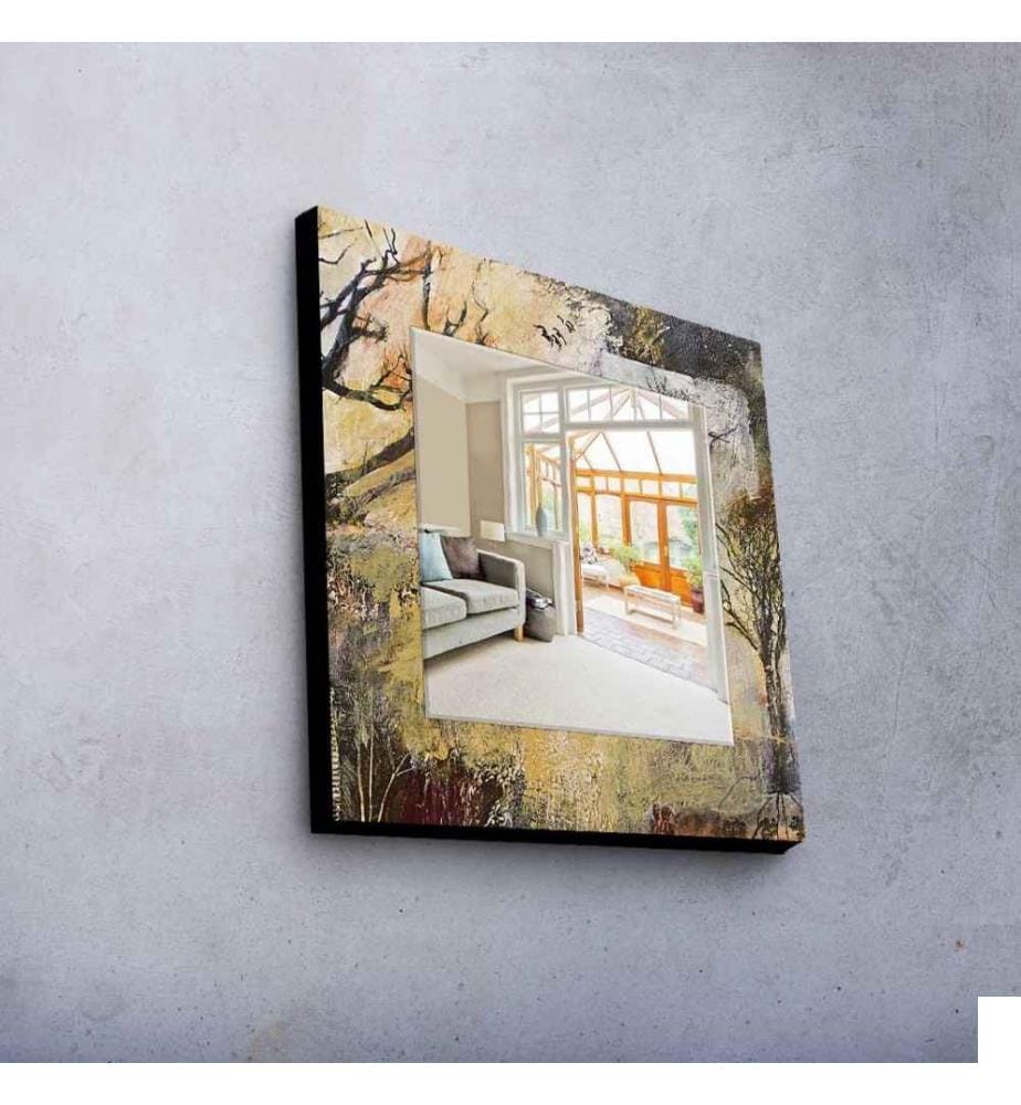 Miroir décoratif, Multicolore, Miroir, Réel, , Cadre en bois de pin