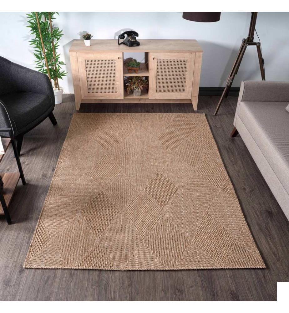 Tapis de salle, beige, 100% polypropylène, 80 x 350 cm