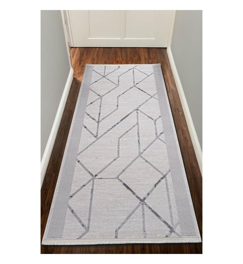 Tapis de salle, gris, 100% acrylique, 120 x 250 cm