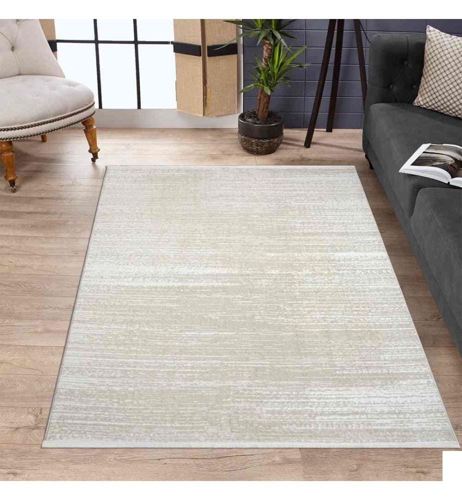 Tapis, blanc, beige, 100% polyester, 160 x 230 cm