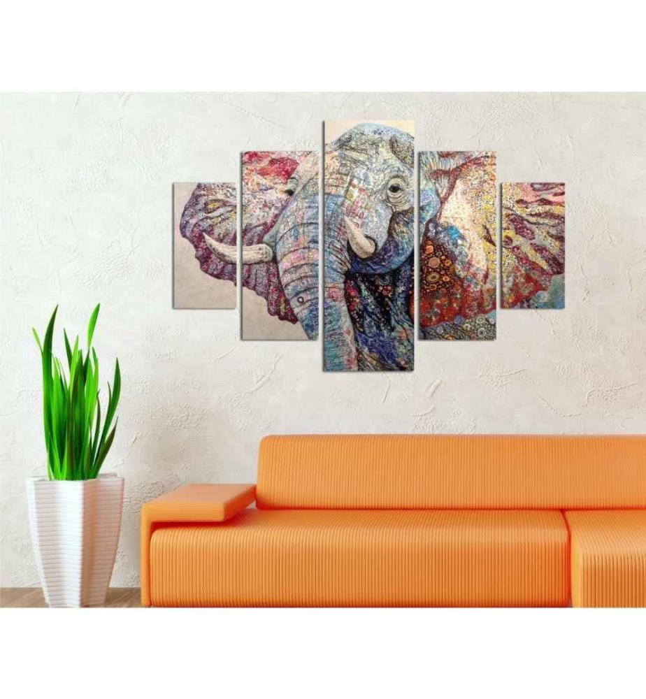 Peinture décorative MDF, 5 pièces, multicolore, Mdf