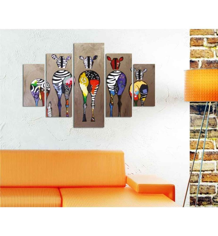 Peinture décorative MDF, 5 pièces, multicolore, Mdf