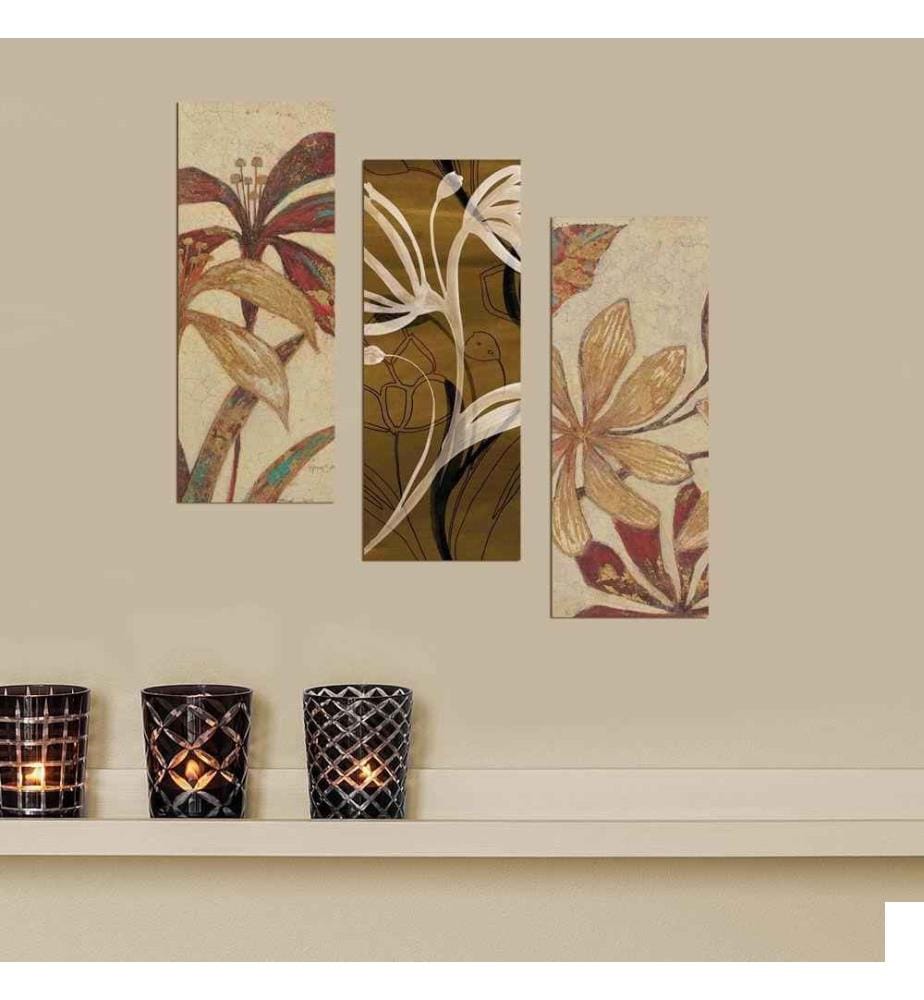 Tableau décoratif encadré en MDF, 3 pièces, multicolore, tableau en MDF, cadre en bois de pin