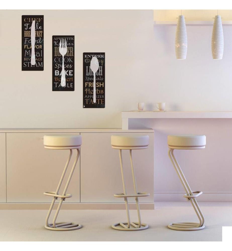 Tableau décoratif encadré en MDF, 3 pièces, multicolore, tableau en MDF, cadre en bois de pin