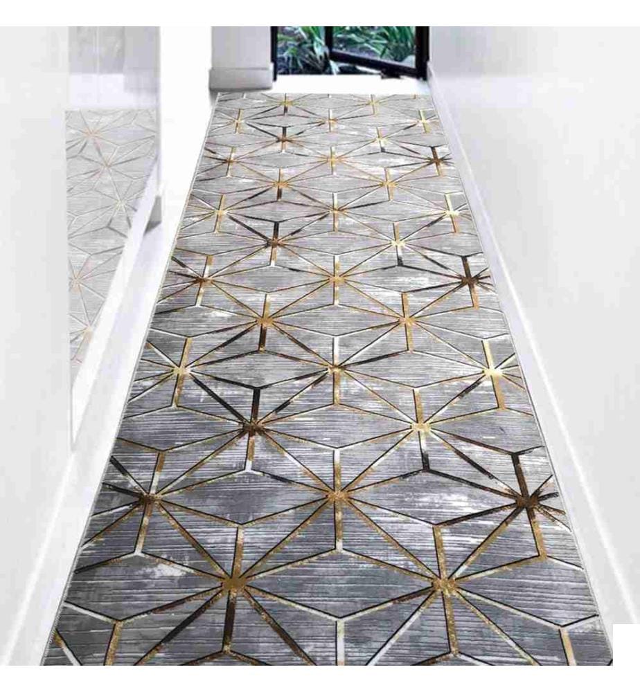 Tapis de salle, 80 x 300, , Gris, Or, Polyester, 1500 gr-m²,