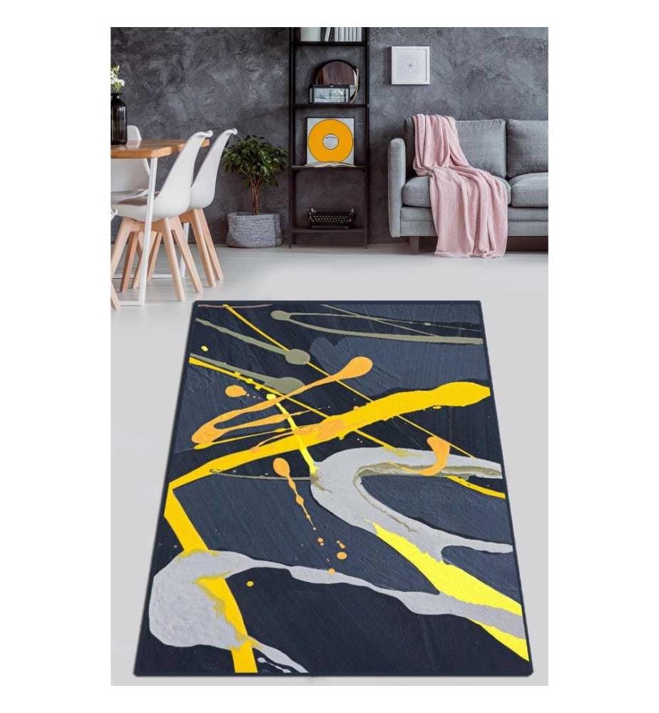 Tapis de salle, 80 x 100, , Multicolor, 50% tissu velours - 50% polyester, hauteur des poils 4 mm
