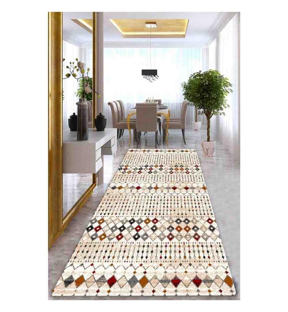 Tapis de salle, 80 x 100, , Multicolore, Polyester, 10 mm hauteur de poil