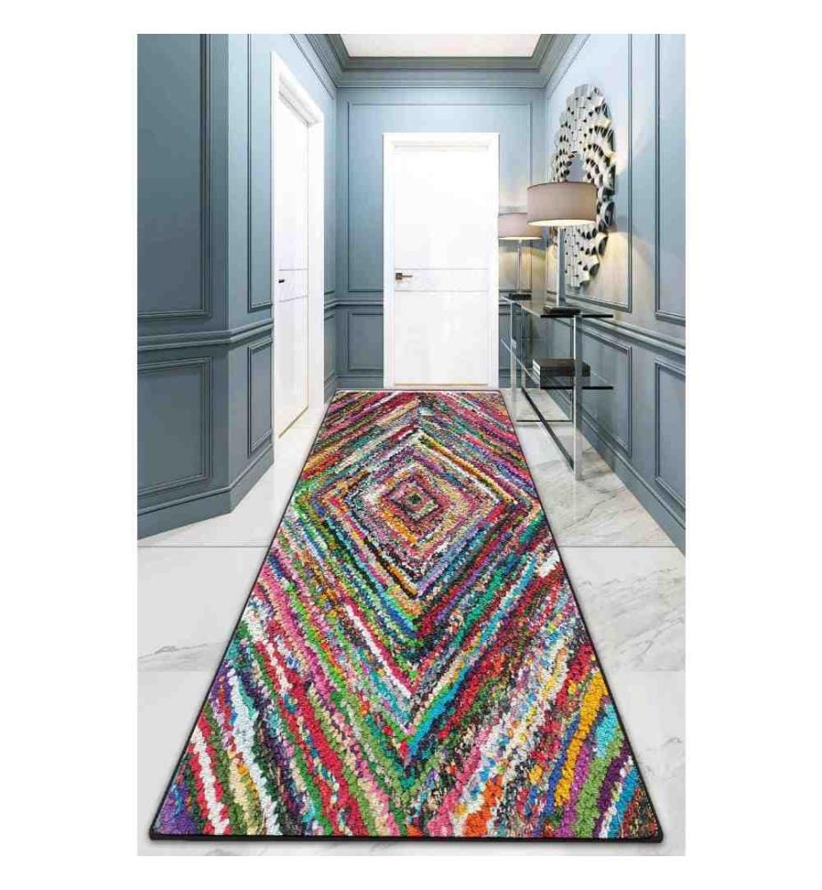 Tapis de salle, 80 x 300, , Multicolore, Polyester, 10 mm de hauteur de poil
