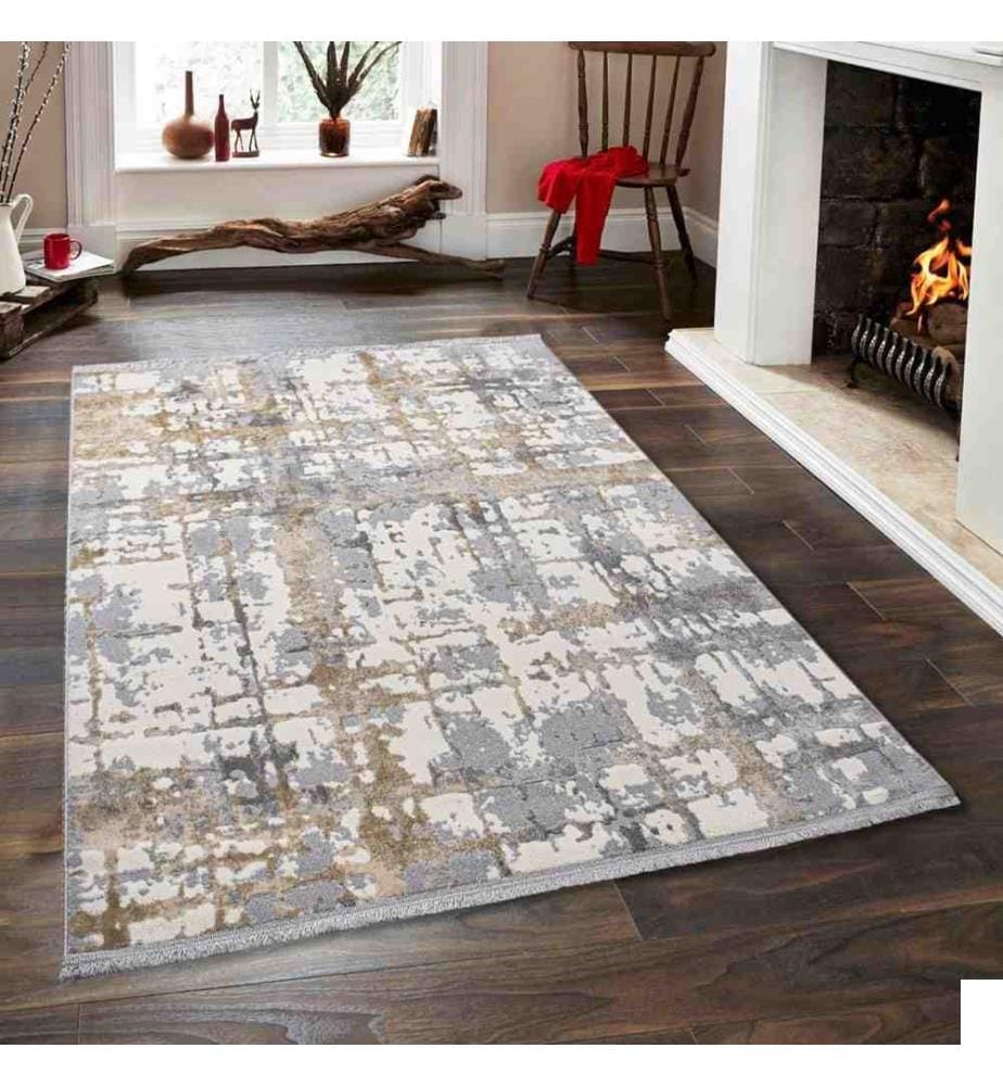Tapis de hall, 100 x 200, , Gris, Beige, Crème, 60% Polypropylène - 40% Polyester, 1700 G-m²,