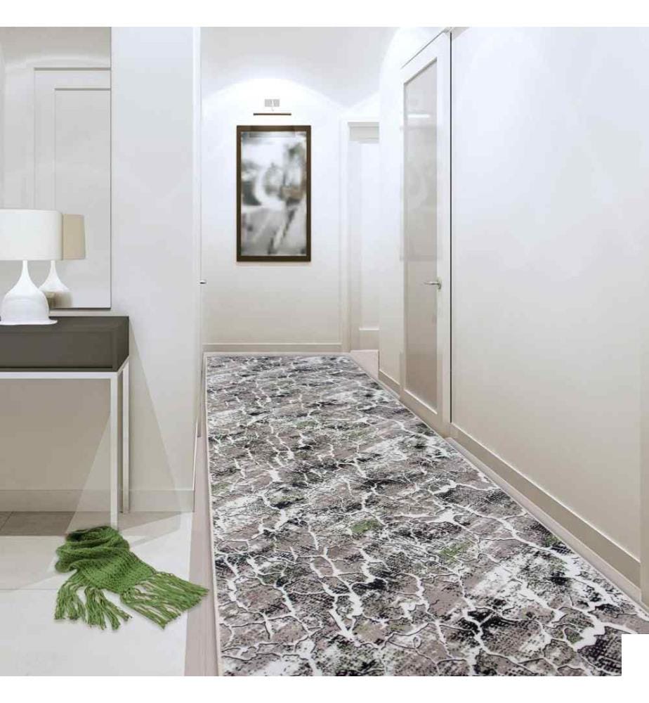 Tapis de salle, 100 x 300, , Gris, Vert, Polyester, 1100 gr-m²,