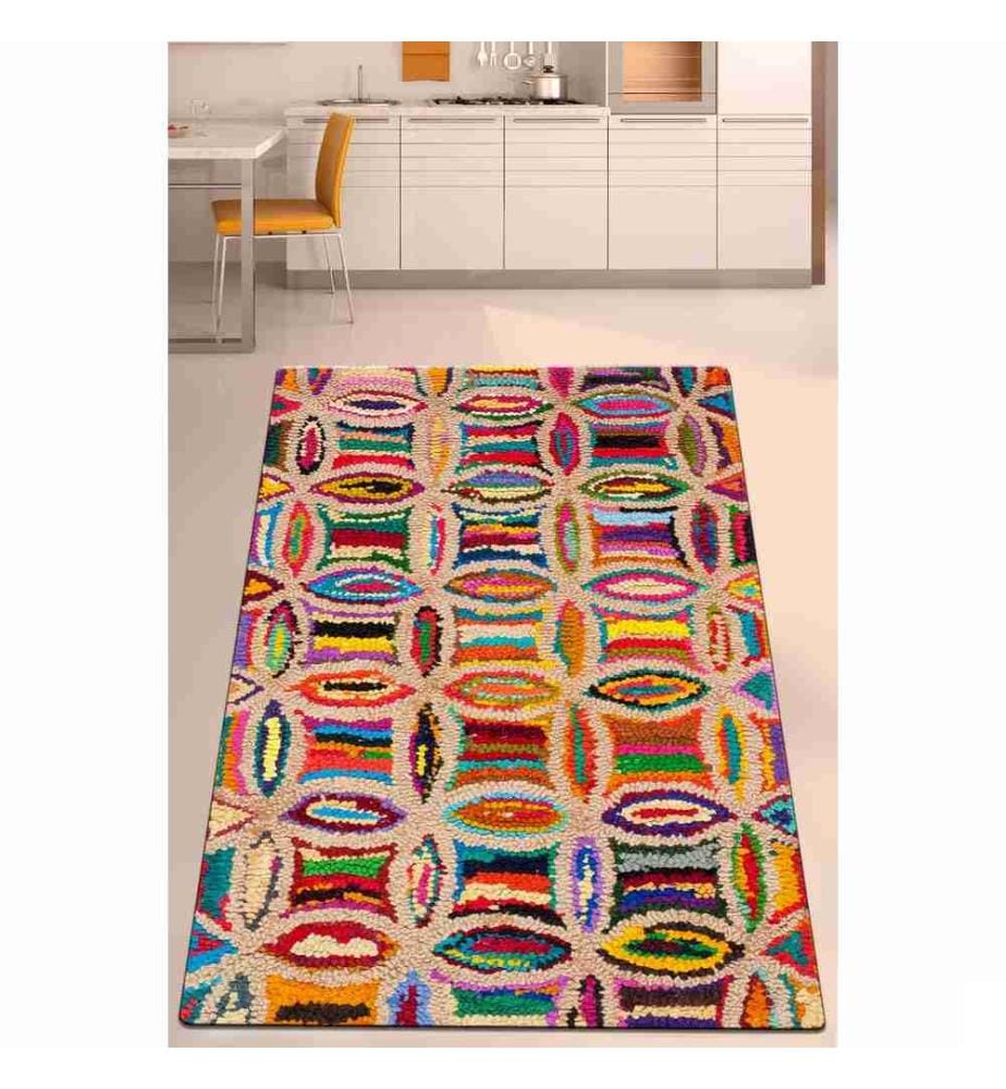 Tapis de salle, Multicolore, 100% Polyester, 120 x 150 cm