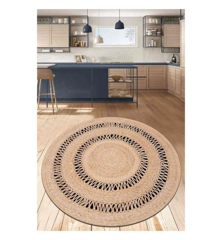 Tapis, Multicolore, 100% Polyester, Diamètre : 100 cm