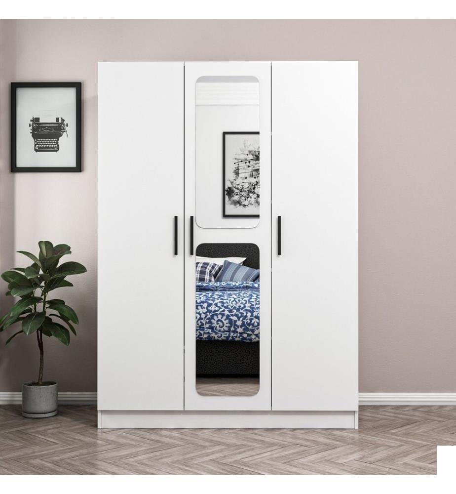 Armoire, blanche, panneau de particules mélaminé