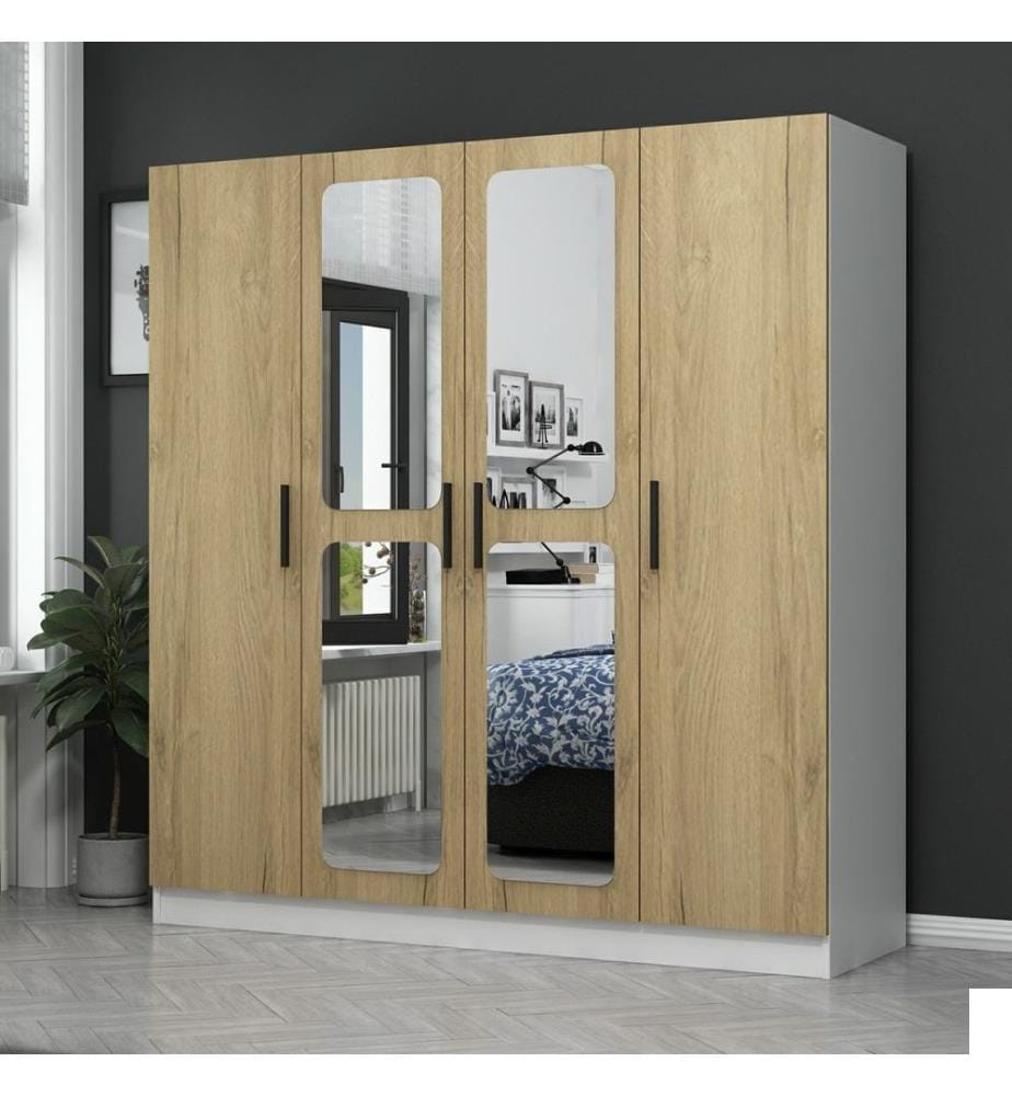 Armoire, Noyer, Blanc, Panneau de particules mélaminé