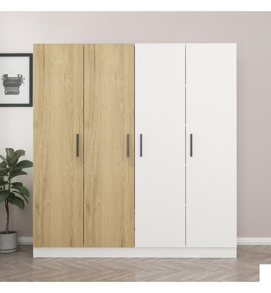 Armoire, Noyer, Blanc, Panneau de particules mélaminé