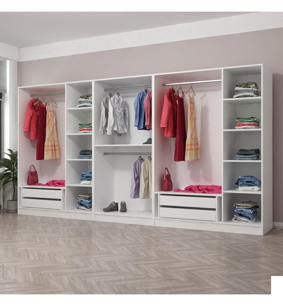 Armoire, blanche, panneau de particules mélaminé