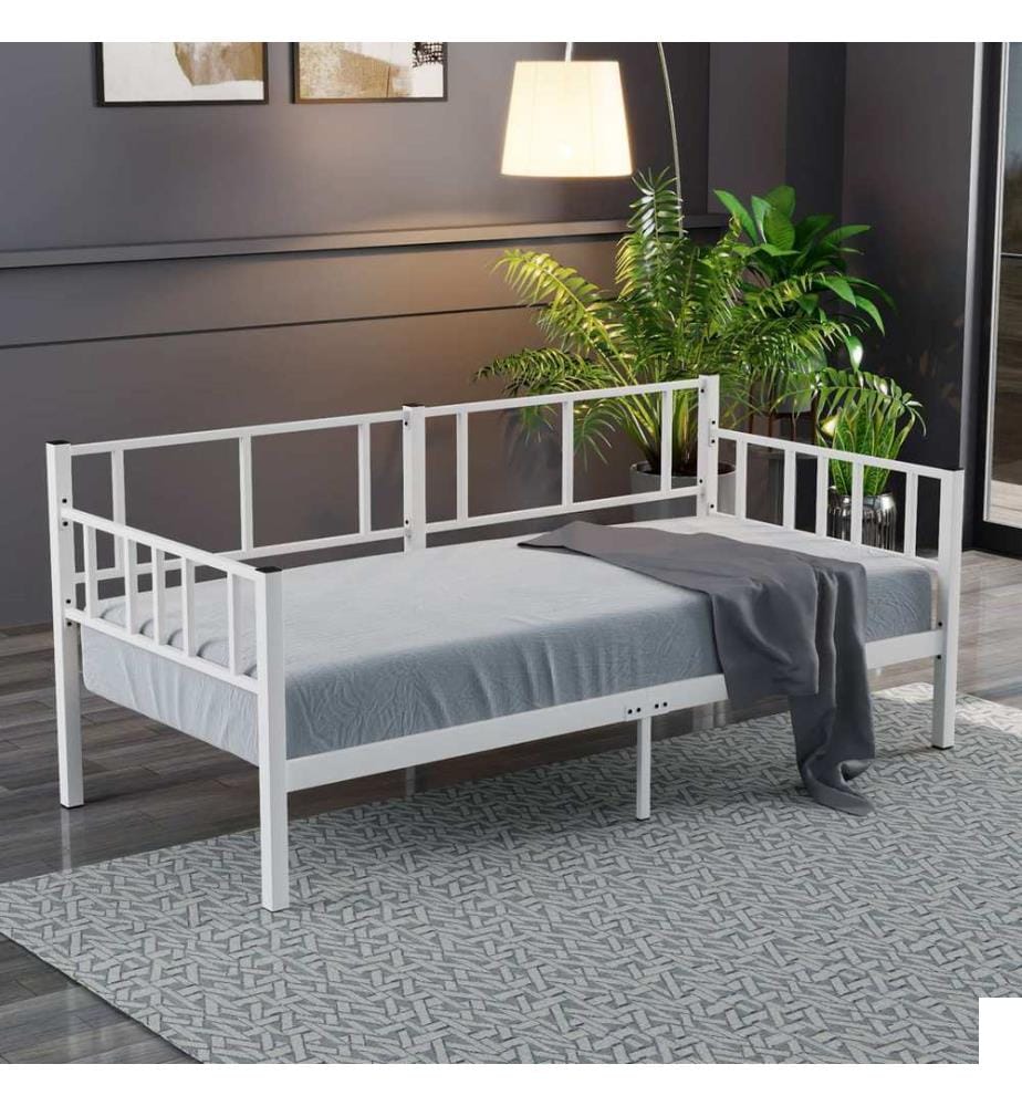 Lit de repos, blanc, 100 % MÉTAL
