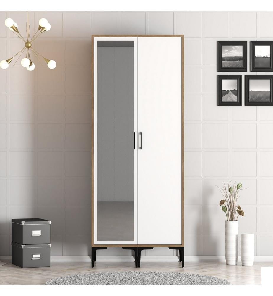 Armoire, Noyer, Blanc, Panneau de particules mélaminé