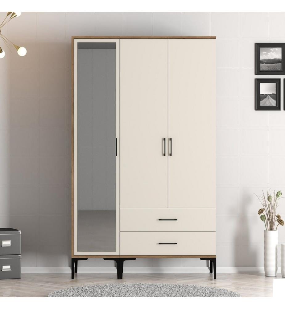 Armoire, Noyer, Crème, Panneau de particules mélaminé