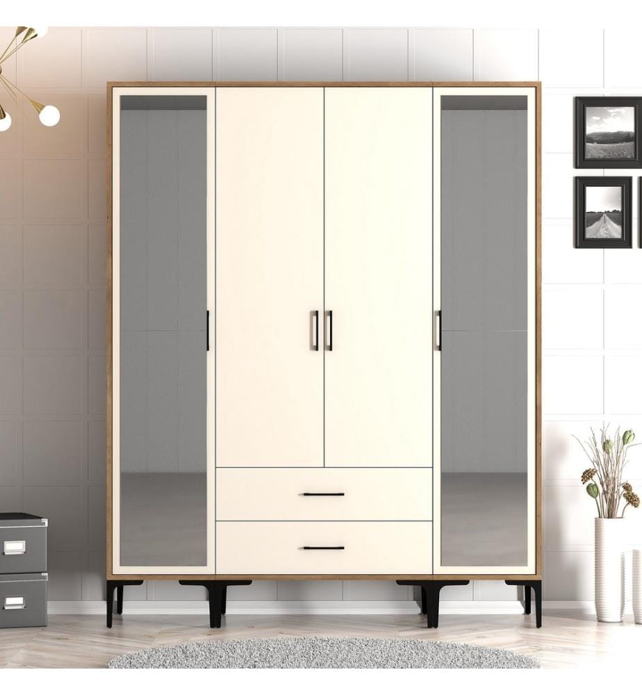 Armoire, Noyer, Crème, Panneau de particules mélaminé