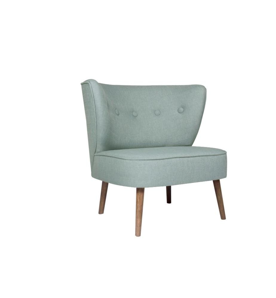 Wing Chair, Indigo Blue, cadre en bois massif, tissu polyester