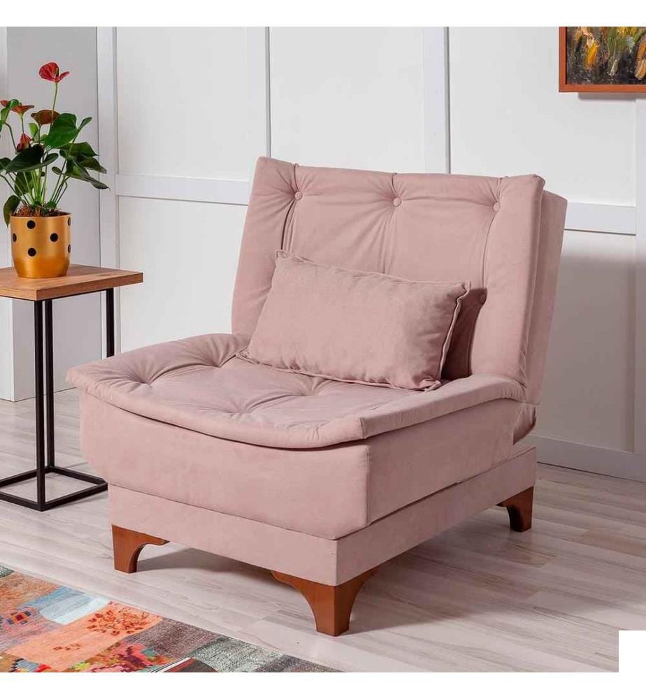 Chaise à oreilles, Rock, cadre en bois de pin, tissu en tricot