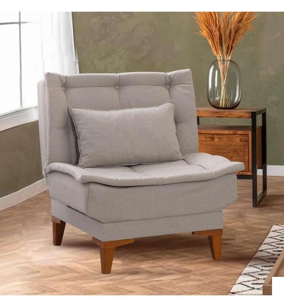 Wing Chair, crème, structure en hêtre, tissu polyuréthane - acrylique