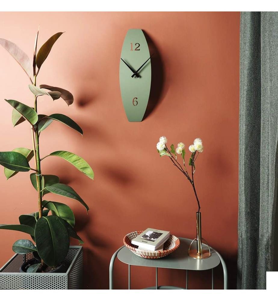 Horloge murale décorative en métal, verte, 100 % ACIER