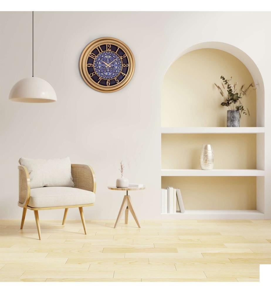 Horloge murale décorative, dorée, 90 % PLASTIQUE / 10 % VERRE