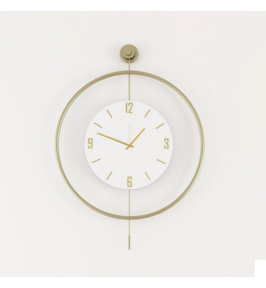 Horloge murale décorative en métal, dorée, 100 % MÉTAL