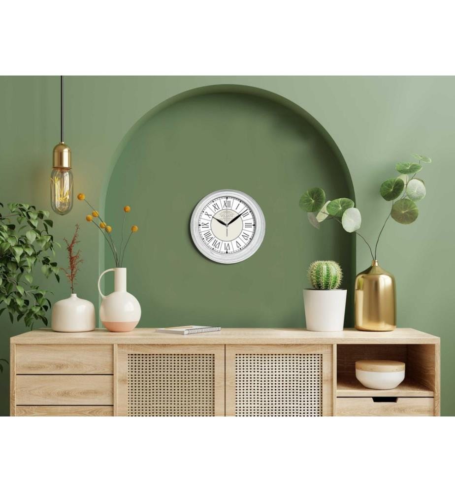 Horloge murale décorative, noire, blanche, 100 % PLASTIQUE