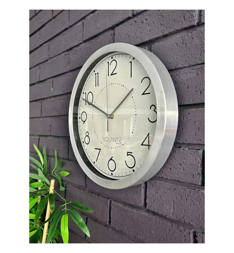 Horloge murale décorative, argentée, 100 % ALUMINIUM