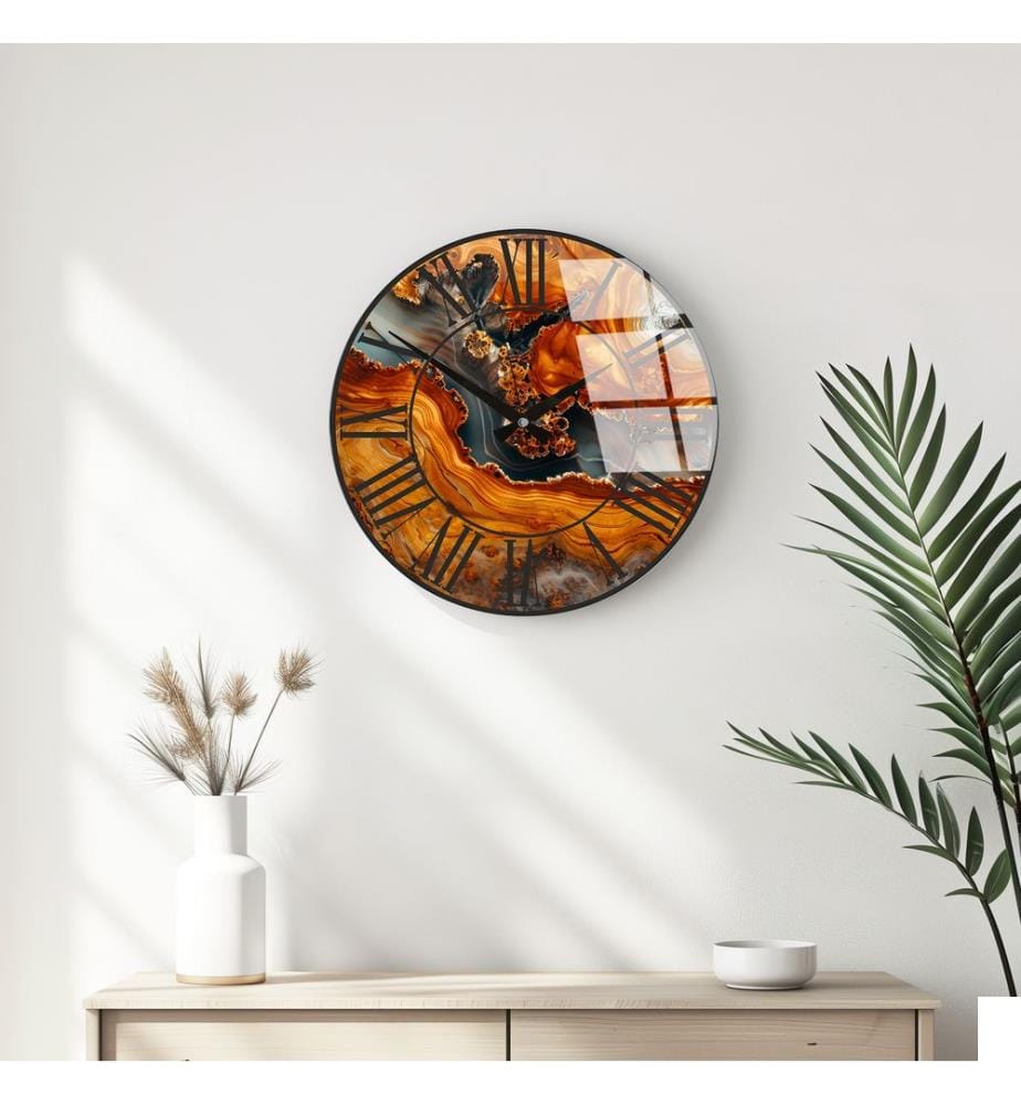 Horloge murale décorative en verre, multicolore, 100 % VERRE